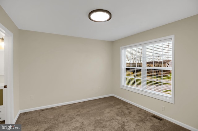 view of carpeted spare room