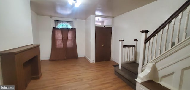 foyer entrance featuring light hardwood / wood-style flooring