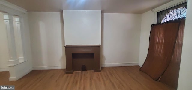 interior space with light hardwood / wood-style flooring