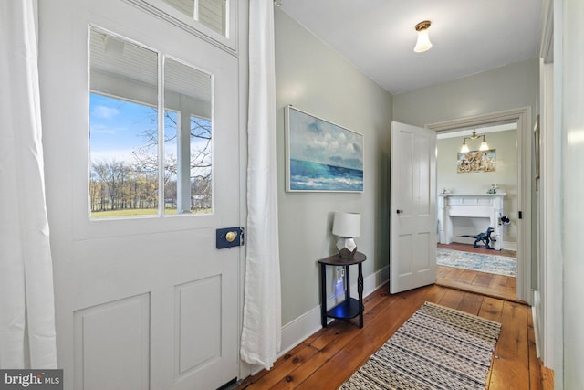 foyer featuring wood-type flooring