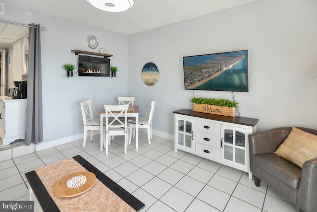 dining room with light tile patterned floors