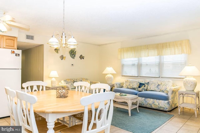 13 75th St Unit 1W, Ocean City, MD 21842 - dining room with an inviting chandelier, light tile patterned flooring, and visible vents