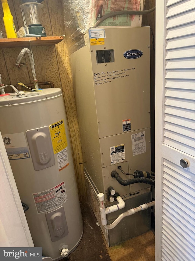 13 75th St Unit 1W, Ocean City, MD 21842 - utility room featuring water heater and heating unit