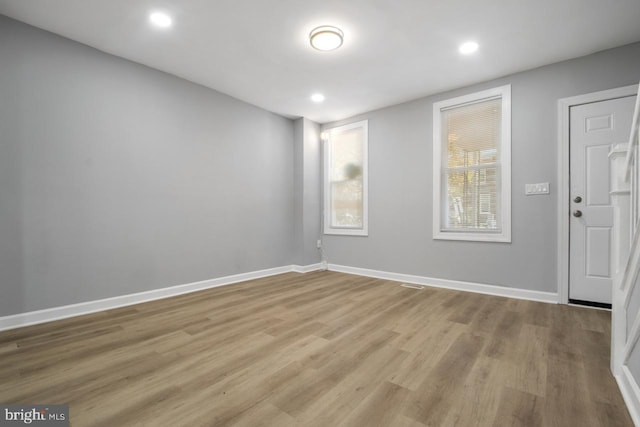 empty room featuring light wood-type flooring