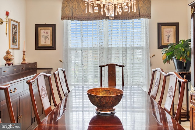 dining area with a wealth of natural light