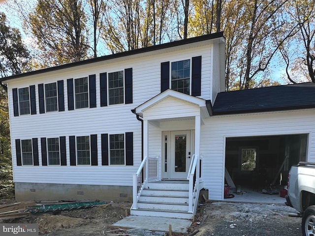 view of front facade with a garage