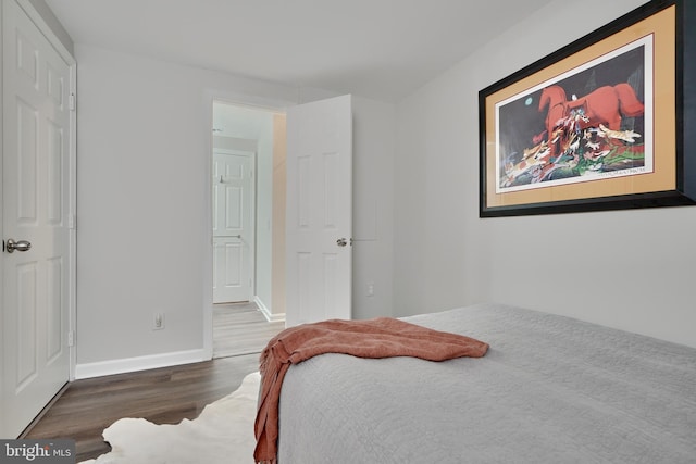 bedroom featuring wood-type flooring