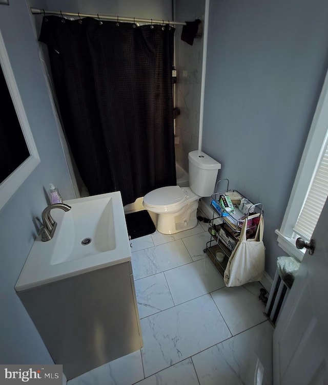 bathroom with toilet and vanity