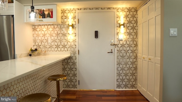 bathroom featuring hardwood / wood-style floors