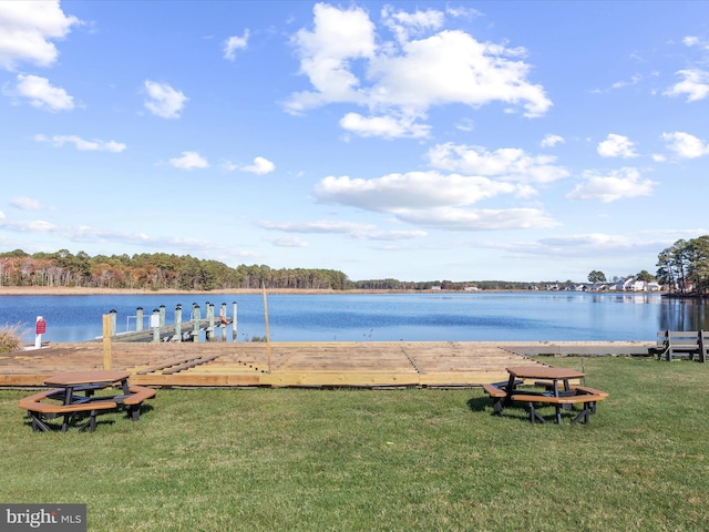 view of water feature featuring a boat dock