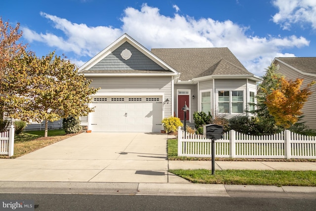 view of front of house with a garage