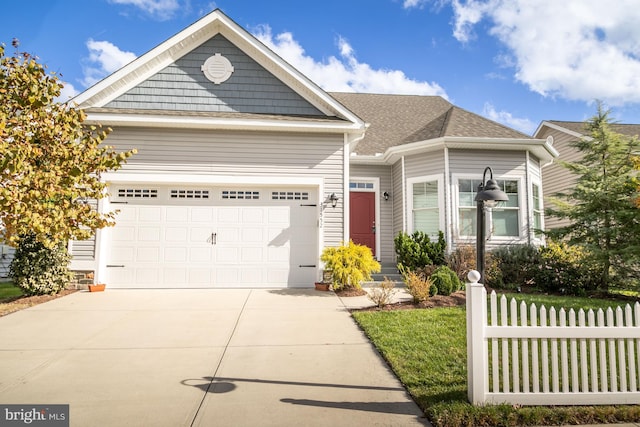 view of front of house with a garage