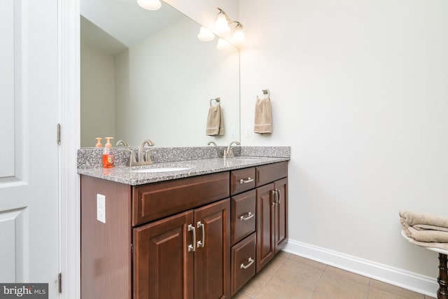 bathroom with vanity and tile patterned floors