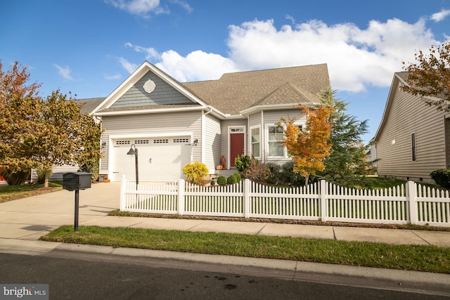 view of front facade with a garage