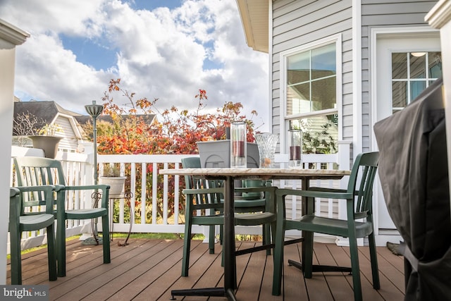 wooden balcony with a wooden deck