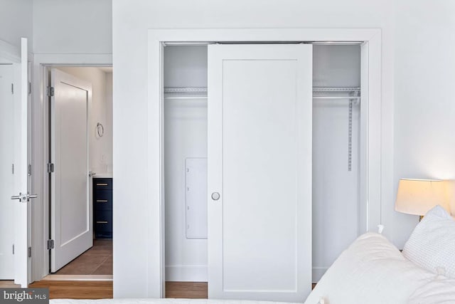 bedroom featuring light hardwood / wood-style flooring