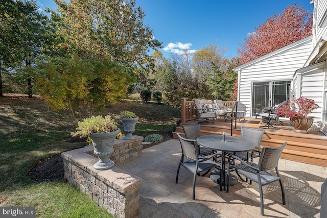 view of patio / terrace featuring an outdoor living space