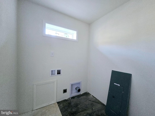 laundry area with washer hookup and hookup for an electric dryer