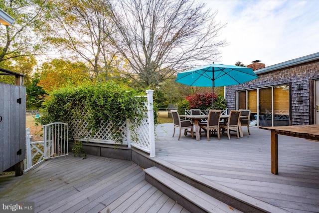 view of wooden deck