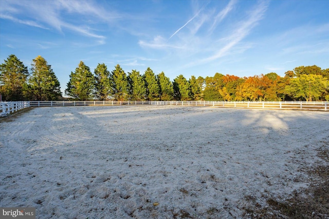 view of yard featuring a rural view