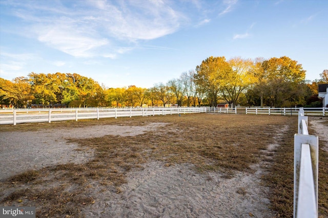 view of yard featuring a rural view