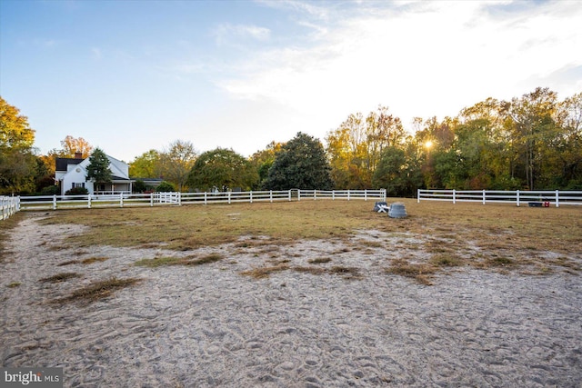 view of yard featuring a rural view