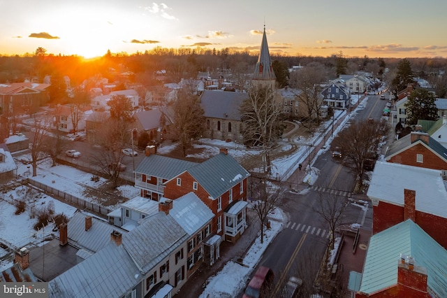 view of snowy aerial view