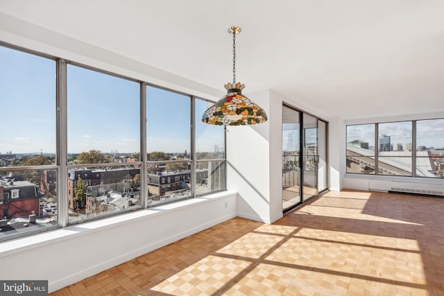 view of unfurnished sunroom