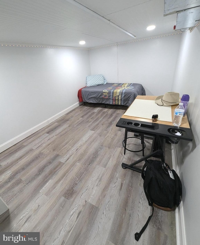 bedroom featuring light hardwood / wood-style floors