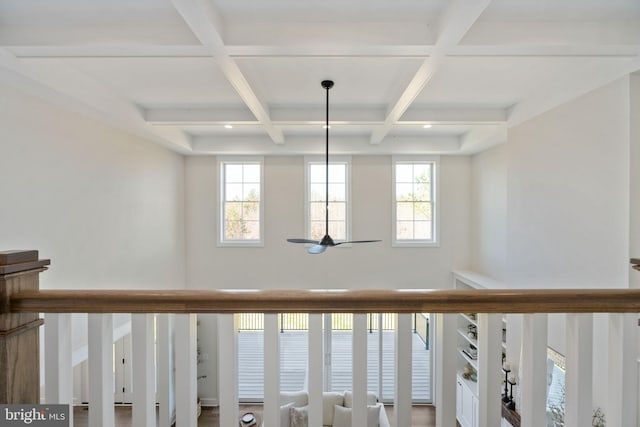 interior details with beam ceiling and coffered ceiling