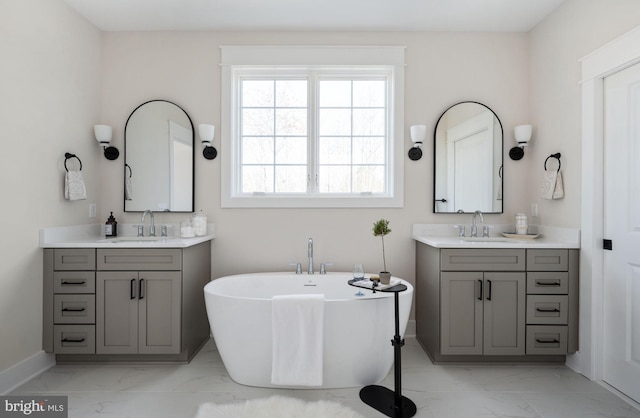 bathroom featuring a bathtub and vanity