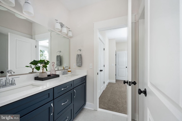 bathroom featuring vanity and tile patterned floors