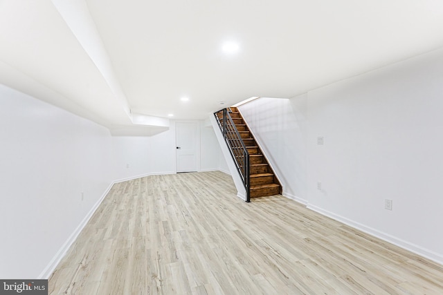 unfurnished living room with light hardwood / wood-style floors