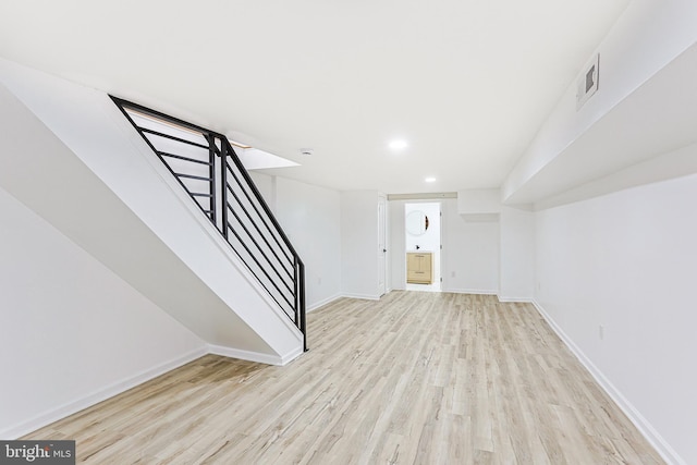 interior space featuring light wood-type flooring