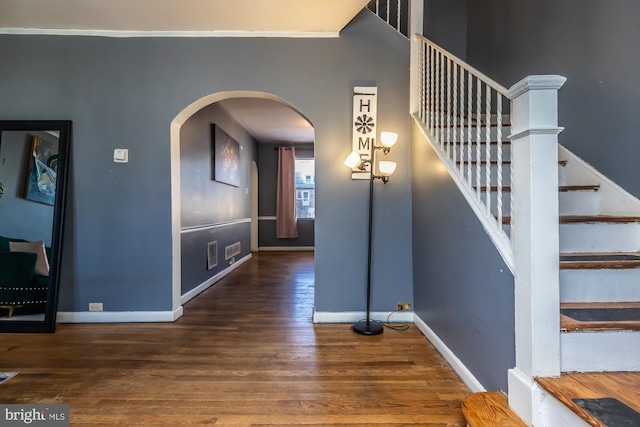 interior space with hardwood / wood-style floors