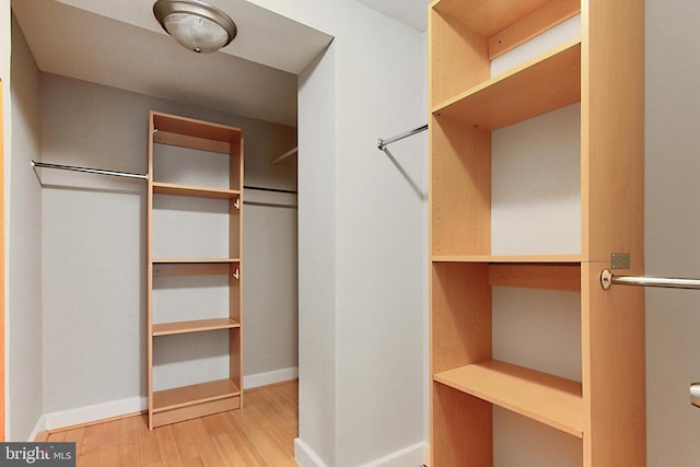 walk in closet featuring light wood-type flooring