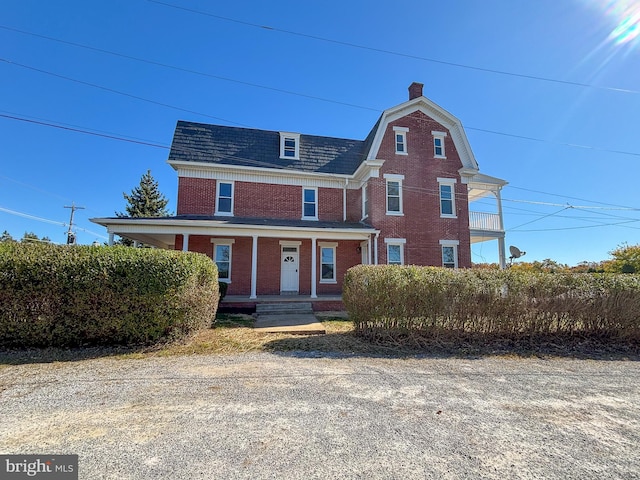 view of front of property with a porch