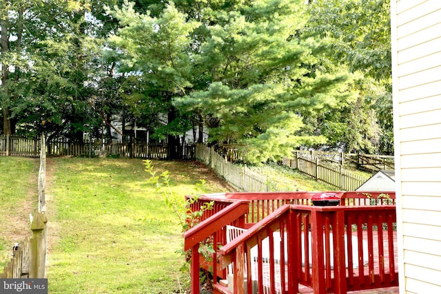 view of yard featuring a deck