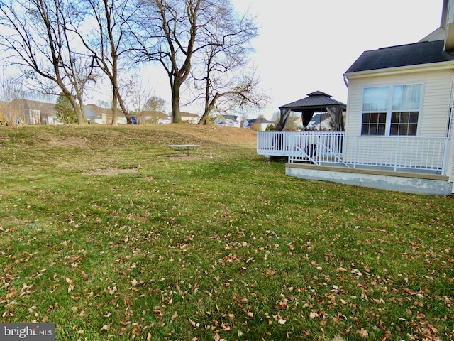 view of yard with a gazebo