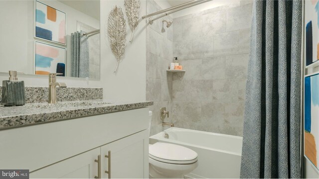 6819 Winterhill Ln, Glen Burnie, MD 21060 - bathroom featuring toilet, shower / tub combo, and vanity