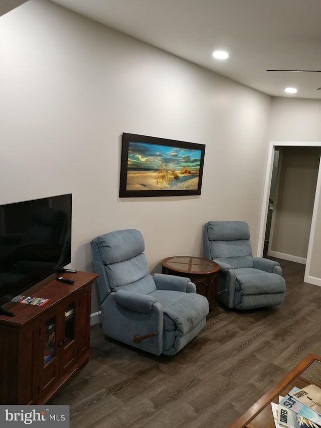 316 Thunderbird Dr, Lusby, MD 20657 - living area with baseboards, recessed lighting, and dark wood-type flooring