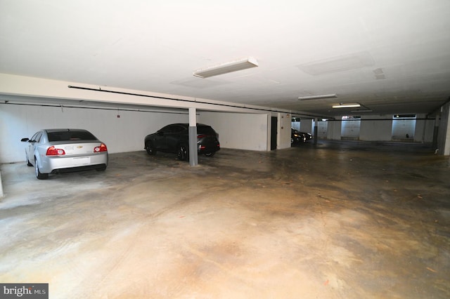 garage with a carport