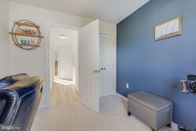 interior space with light colored carpet