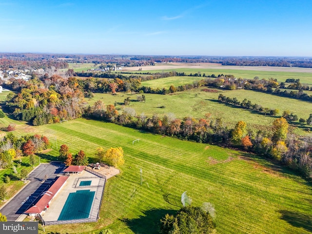 bird's eye view with a rural view