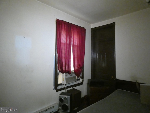 bedroom with cooling unit