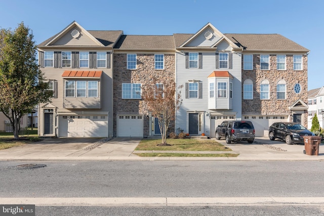 view of property featuring a garage