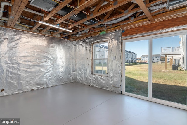 interior space featuring concrete floors