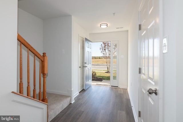 foyer featuring dark hardwood / wood-style flooring