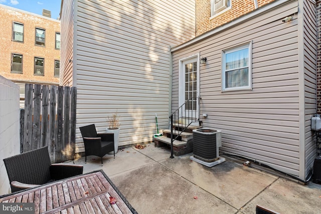 view of patio featuring central AC