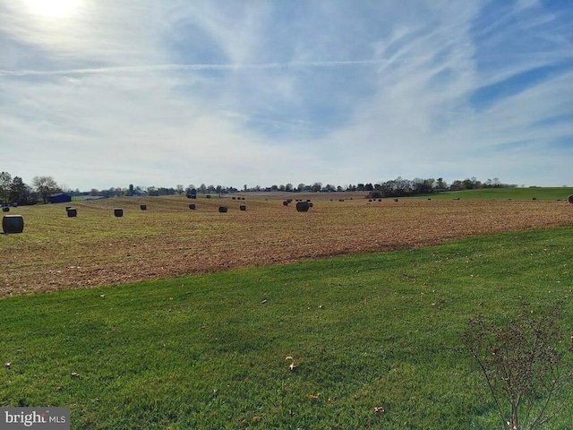 view of yard with a rural view